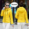 2021 Winter Jacket women Short Womens Parkas Thicken Outerwear solid hooded Coats Zipper Female Slim Cotton padded basic tops