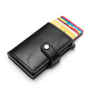 Bycobecy Casual Credit Card Holder RFID Aluminum Box Men & Women Leather Wallet Hasp Smart ID Card Case