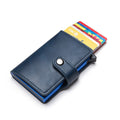 Bycobecy Casual Credit Card Holder RFID Aluminum Box Men & Women Leather Wallet Hasp Smart ID Card Case