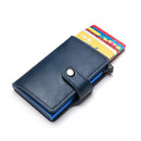 Bycobecy Casual Credit Card Holder RFID Aluminum Box Men & Women Leather Wallet Hasp Smart ID Card Case