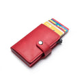 Bycobecy Casual Credit Card Holder RFID Aluminum Box Men & Women Leather Wallet Hasp Smart ID Card Case
