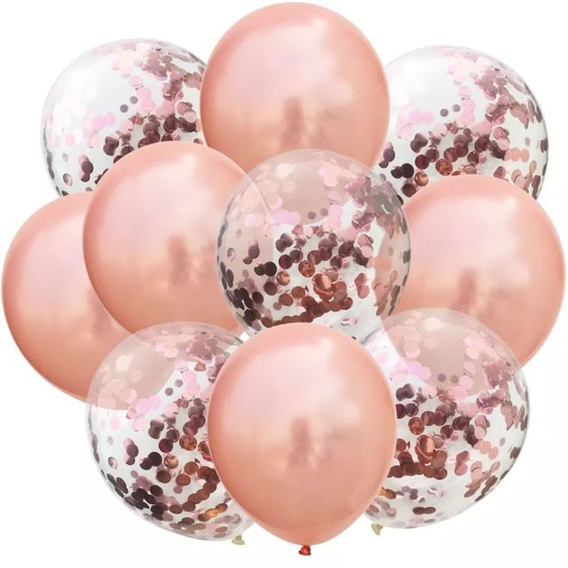 Rose Gold 12inch Latex 18inch Multi Confetti Balloons Birthday Party Helium Wedding Festival Baloon Boy Girl Baby Shower DIY