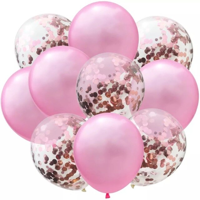 Rose Gold 12inch Latex 18inch Multi Confetti Balloons Birthday Party Helium Wedding Festival Baloon Boy Girl Baby Shower DIY