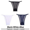 3Pcs/Lot Women Lace Mesh Briefs Sexy Transparent Underwear Low Waist Panties Lady Thongs M-2XL Girls Intimates Lingerie G-String