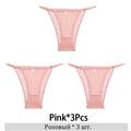 3Pcs/Lot Women Lace Mesh Briefs Sexy Transparent Underwear Low Waist Panties Lady Thongs M-2XL Girls Intimates Lingerie G-String