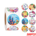 100-500pcs Thank You Round Sticker Scrapbook Envelope Seal Sticker Gift Flower Decoration Stationery Label Sticker
