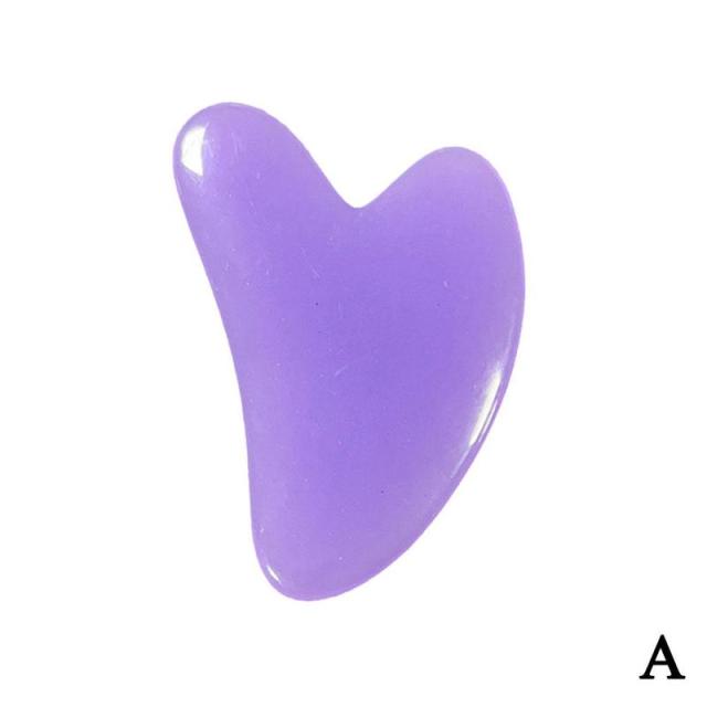 2pcs/Set Kamien Gua Sha Stone For Face Massage Rose Quartz Jade Stone Face Massage Roller Gua Sha Scraper Board Face
