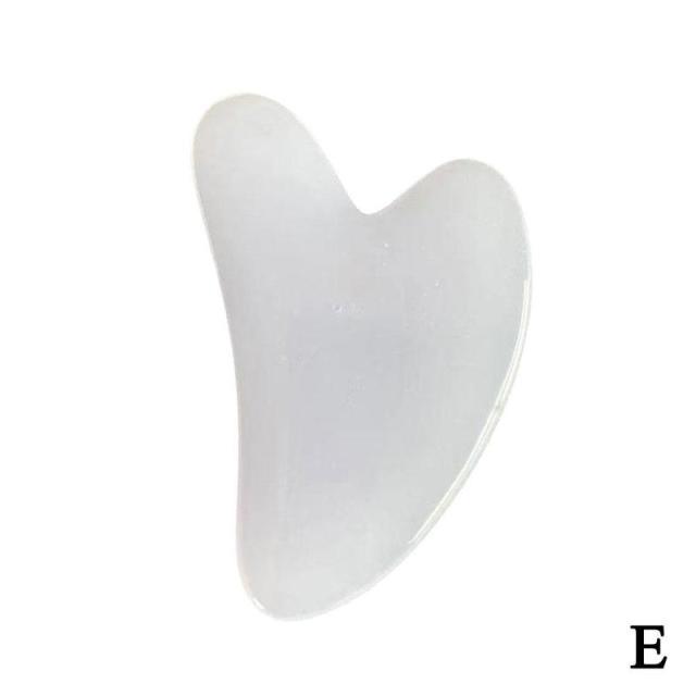 2pcs/Set Kamien Gua Sha Stone For Face Massage Rose Quartz Jade Stone Face Massage Roller Gua Sha Scraper Board Face
