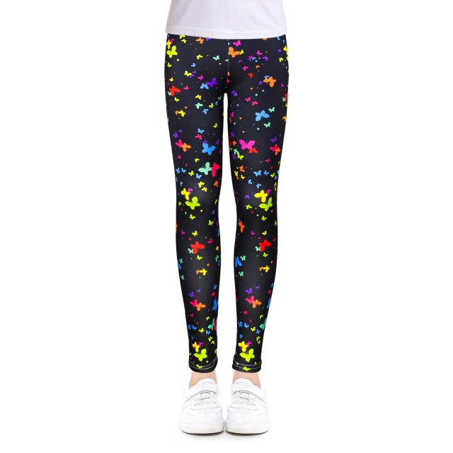 Girls Leggings for Outdoor Travel Clothes Girls Pants Student Casual Wear Customizable Stylish Computer Printing For 4-13 Years