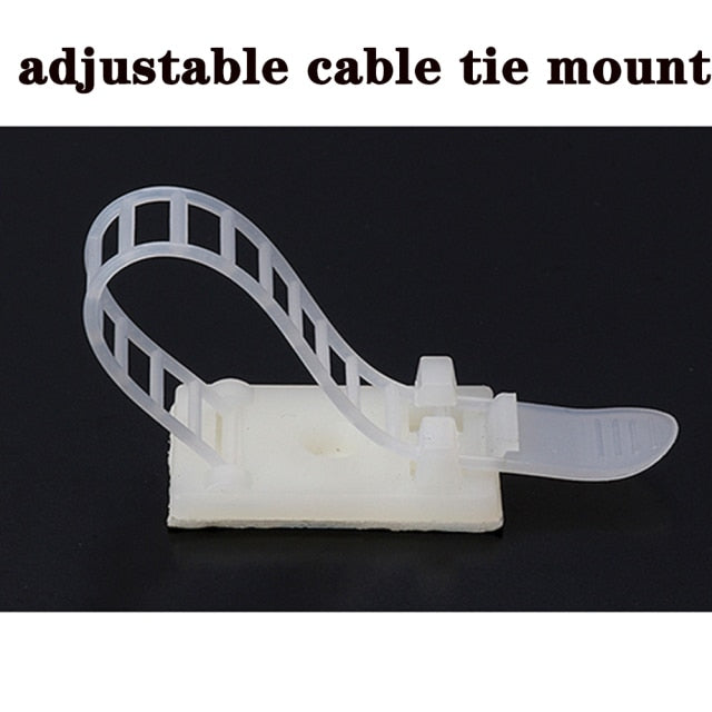 cable tie Mounts 10pcs Cable Clips 18*25 wire clamp Tie Cable Mount Adjustable Cable Tie Fix Holder adhesive cable tie mounts