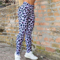 FCCEXIO Leopard Stripe 3D Print Women's Pants Push Up Running Sports Leggings Slim Pants Female Casual Trousers Fitness Leggings