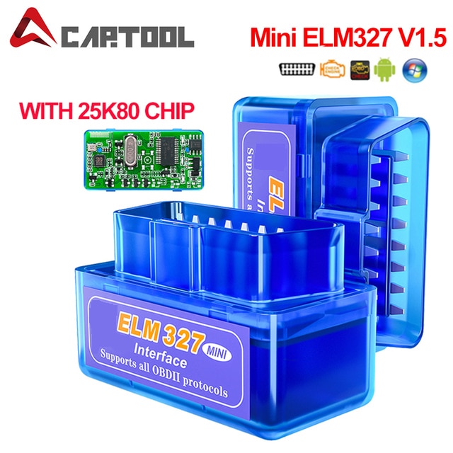 Super Mini ELM327 V1.5 PIC18F25K80 Chip OBD2 Diagnostic Scanner Elm 327 Bluetooth-Compatible/Wifi V2.1 OBDII Adapter Tools