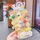 14Pcs Children Girls Hairpins Set Cute Fruit Rainbow Flower Kids Headwear Baby Girl Hair Accessories for Toddler Girl Hair Clip