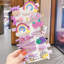 14Pcs Children Girls Hairpins Set Cute Fruit Rainbow Flower Kids Headwear Baby Girl Hair Accessories for Toddler Girl Hair Clip