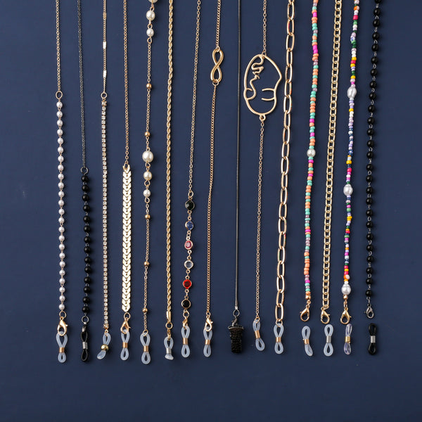 Sunglasses Masking Chains For Women Acrylic Pearl Crystal Eyeglasses Chains Lanyard Glass 2021 New Fashion Jewelry Wholesale