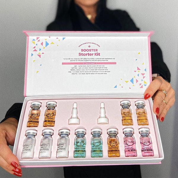 12 vials Korean Cosmetic Dermawhite BB Cream Glow Beginner Starter Kit Stayve Liquid Foundation For Skin Whitening Brightening