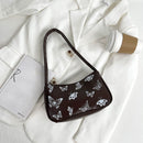 Animal Pattern Print Canvas Shoulder Underarm Bag Vintage Ladies Small Purse Handbags Casual All-match Fashion Women Square Bags