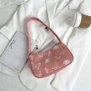 Animal Pattern Print Canvas Shoulder Underarm Bag Vintage Ladies Small Purse Handbags Casual All-match Fashion Women Square Bags