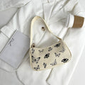 Animal Pattern Print Canvas Shoulder Underarm Bag Vintage Ladies Small Purse Handbags Casual All-match Fashion Women Square Bags