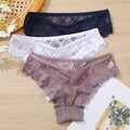 FINETOO 3Pcs/set Lace Panties Sexy Low-rise Brazilian Underwear Fashion Lattice Transparent Underpants M-2XL Sexy Panty Lingerie