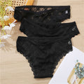 FINETOO 3Pcs/set Lace Panties Sexy Low-rise Brazilian Underwear Fashion Lattice Transparent Underpants M-2XL Sexy Panty Lingerie