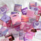 Pink Purple Love Material Sticky Diary Stickers Aesthetic Scrapbook Sticker for Notebooks Stationery Supplies Packing 46PCS