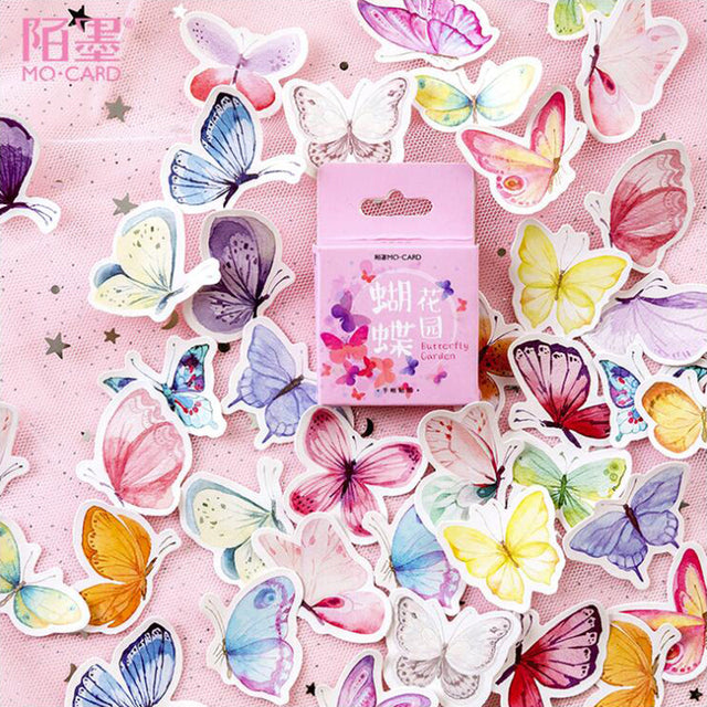 Pink Purple Love Material Sticky Diary Stickers Aesthetic Scrapbook Sticker for Notebooks Stationery Supplies Packing 46PCS
