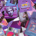 Pink Purple Love Material Sticky Diary Stickers Aesthetic Scrapbook Sticker for Notebooks Stationery Supplies Packing 46PCS
