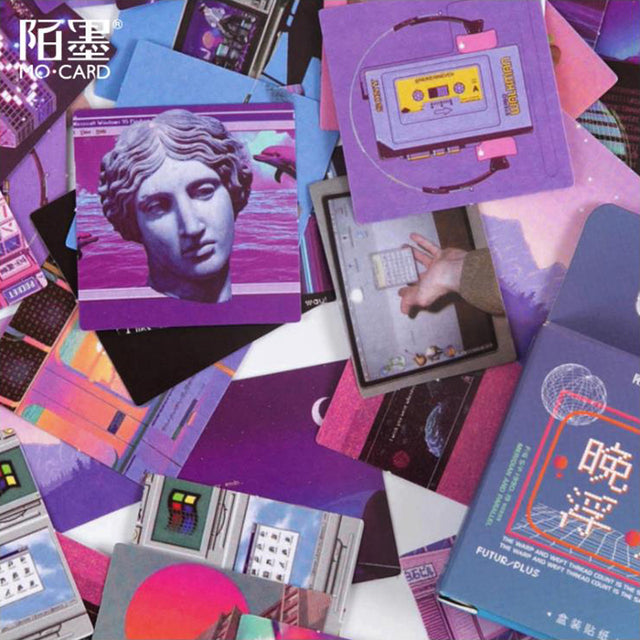 Pink Purple Love Material Sticky Diary Stickers Aesthetic Scrapbook Sticker for Notebooks Stationery Supplies Packing 46PCS