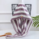 Dry Hair Cap Towel Absorbent Thickened Dry Hair Cap Bathroom Bath Dry Hair Cap Striped Shower Cap Soft Turban Striped Towel