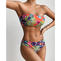 Miturn 2021 New FLoral Printed Low Waist Two Pieces Bikini Set Swimsuit Female Women Beachwear Swimwear Bather Bathing Suit