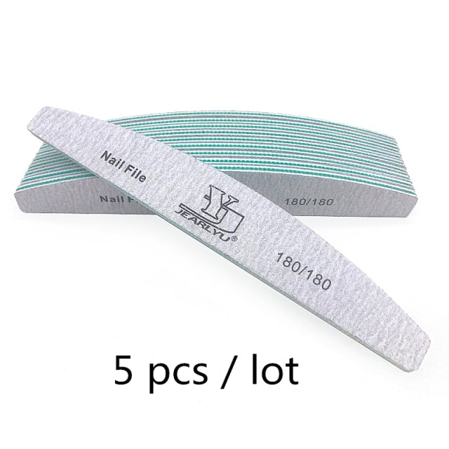 2/5pcs/lot Nail File Mix Color Limas 80/100/150/180/240 Grit Sandpaper Disposable Cuticle Remover Buffers Manicure  Tool Set