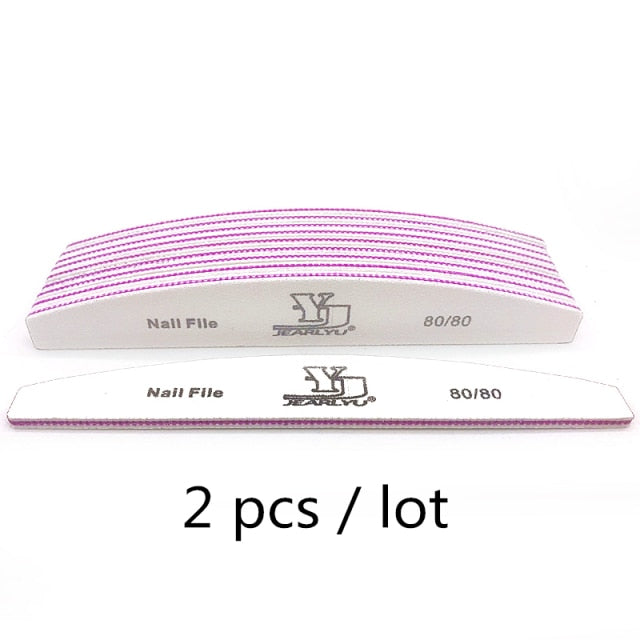 2/5pcs/lot Nail File Mix Color Limas 80/100/150/180/240 Grit Sandpaper Disposable Cuticle Remover Buffers Manicure  Tool Set