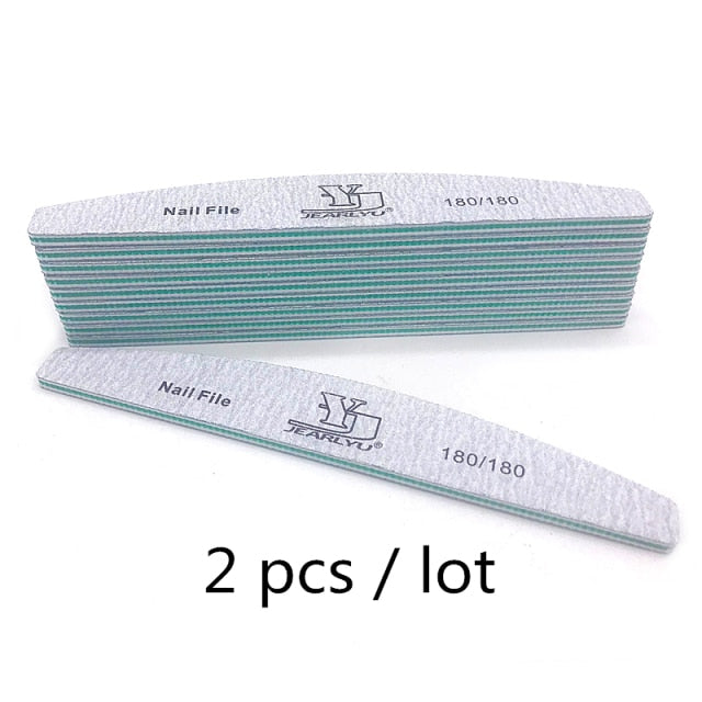 2/5pcs/lot Nail File Mix Color Limas 80/100/150/180/240 Grit Sandpaper Disposable Cuticle Remover Buffers Manicure  Tool Set