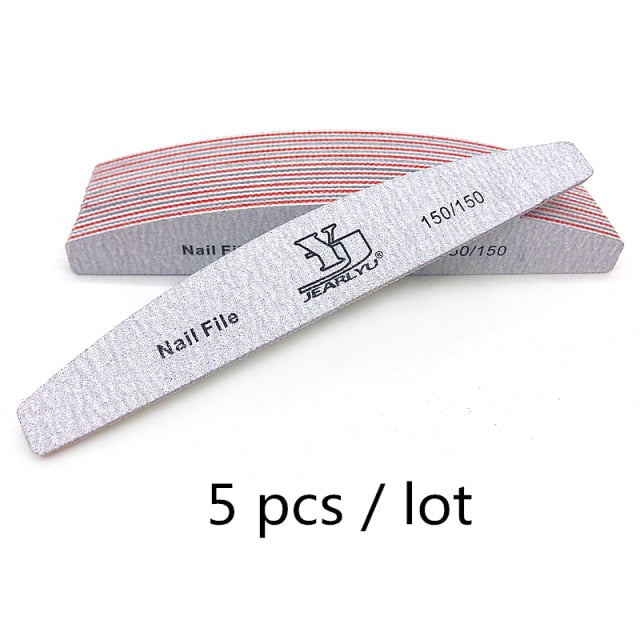 2/5pcs/lot Nail File Mix Color Limas 80/100/150/180/240 Grit Sandpaper Disposable Cuticle Remover Buffers Manicure  Tool Set