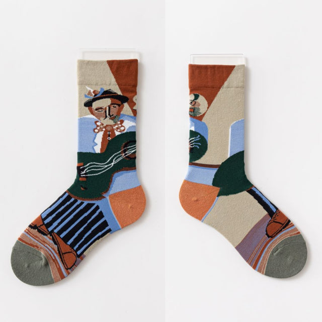 Hot Sale Colorful Cartoon Creative Fashion Vine Graffiti Novelty Men Women Socks Winter Warm Comfortable Cotton Socks Dropship