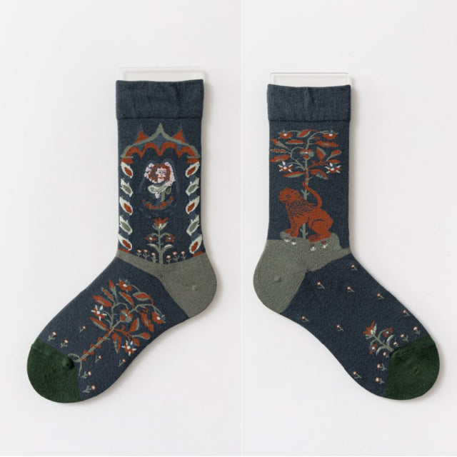 Hot Sale Colorful Cartoon Creative Fashion Vine Graffiti Novelty Men Women Socks Winter Warm Comfortable Cotton Socks Dropship