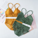 Women Lace Bra Sets Seamless Underwear Backless Vest Sexy Panties Padded Female Intimates Bralette Lingerie Ultrathin Briefs