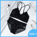 Women Lace Bra Sets Seamless Underwear Backless Vest Sexy Panties Padded Female Intimates Bralette Lingerie Ultrathin Briefs