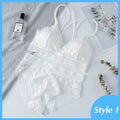 Women Lace Bra Sets Seamless Underwear Backless Vest Sexy Panties Padded Female Intimates Bralette Lingerie Ultrathin Briefs