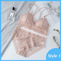 Women Lace Bra Sets Seamless Underwear Backless Vest Sexy Panties Padded Female Intimates Bralette Lingerie Ultrathin Briefs