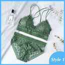 Women Lace Bra Sets Seamless Underwear Backless Vest Sexy Panties Padded Female Intimates Bralette Lingerie Ultrathin Briefs