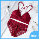 Women Lace Bra Sets Seamless Underwear Backless Vest Sexy Panties Padded Female Intimates Bralette Lingerie Ultrathin Briefs