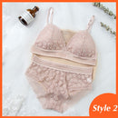 Women Lace Bra Sets Seamless Underwear Backless Vest Sexy Panties Padded Female Intimates Bralette Lingerie Ultrathin Briefs
