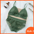 Women Lace Bra Sets Seamless Underwear Backless Vest Sexy Panties Padded Female Intimates Bralette Lingerie Ultrathin Briefs