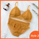 Women Lace Bra Sets Seamless Underwear Backless Vest Sexy Panties Padded Female Intimates Bralette Lingerie Ultrathin Briefs