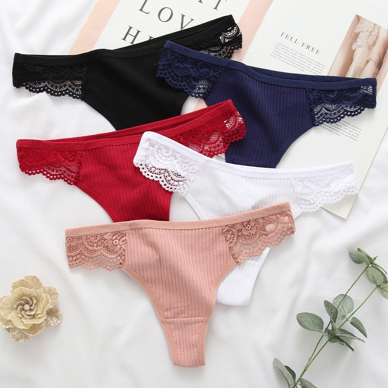 3Pcs/Lot Women's Cotton G-String Thong Panties String Underwear Women Briefs Sexy Lingerie Pants Intimate Ladies