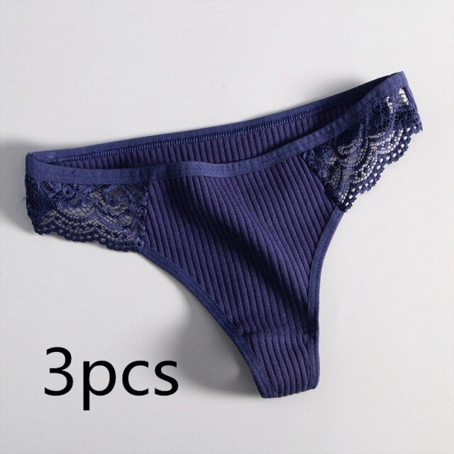 3Pcs/Lot Women's Cotton G-String Thong Panties String Underwear Women Briefs Sexy Lingerie Pants Intimate Ladies