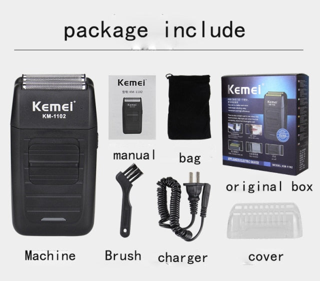 Kemei Electric Shaver Trimmer For men hair clipper Men's shaver  Barber professional Razor Reciprocating Foil Shaving Machine