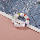 New Cute Transparent Resin Acrylic Handmade Beaded Rhinestone Colourful Geometric Square Round Rings for Women Y2k Jewelry Party